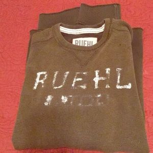Ruehl waffle knit long sleeve shirt